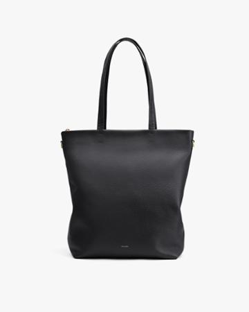 Women's Tall Easy Zipper Tote Bag In Black | Pebbled Leather By Cuyana