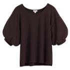 Women's Balloon Sleeve Tee In Chocolate | Size: Large | Organic Cotton Modal Blend By Cuyana
