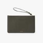 Women's Slim Wristlet Wallet In Dark Olive | Pebbled Leather By Cuyana