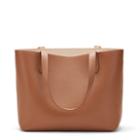 Women's Small Classic Structured Tote Bag In Caramel/blush Pink | Pebbled Leather By Cuyana