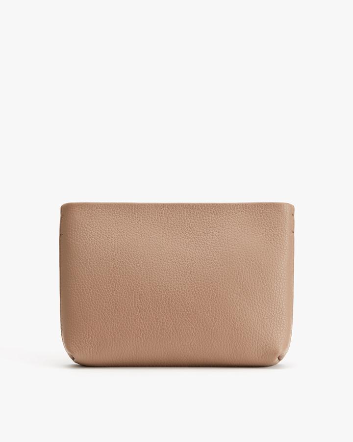 Women's Mini Zipper Pouch In Brown | Pebbled Leather By Cuyana
