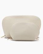 Women's Leather Travel Case Set In Cream | Pebbled Leather By Cuyana