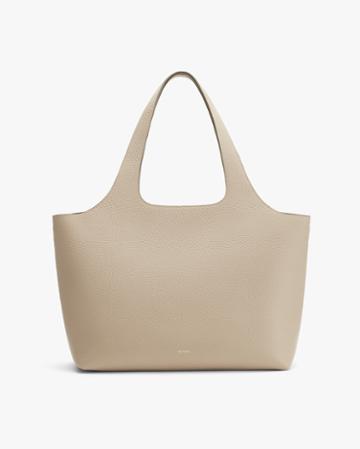 Women's System Tote Bag In Stone/pebble | Size: 16 | Pebbled Leather By Cuyana