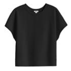 Women's French Terry Short Sleeve Sweatshirt In Black | Size: Large | Organic Cotton Modal Blend By Cuyana