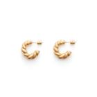 Women's Mini Braided Hoop Earrings In Gold | 14k Gold Plated By Cuyana