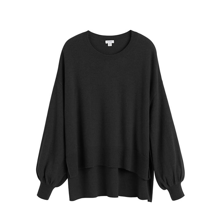 Women's Open Side Sweater In Black | Size: S/m | Single-origin Cashmere By Cuyana