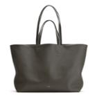 Women's Classic Easy Tote Bag In Dark Olive | Size: Classic | Pebbled Leather By Cuyana