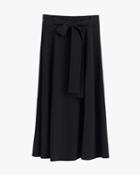 Women's Silk Belted Midi Skirt In Black | Size: Large | Crepe De Chine Silk By Cuyana