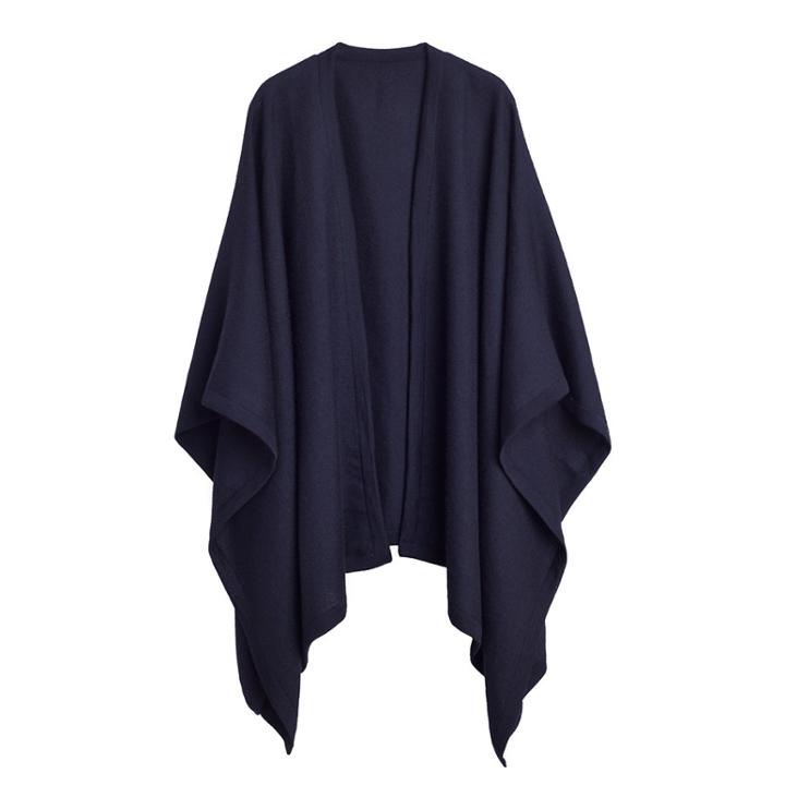 Women's Baby Alpaca Square Edge Cape In Navy | 100% Baby Alpaca By Cuyana