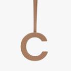 Women's Letter Charm In Cappuccino/ecru | Size: C | Pebbled Leather By Cuyana