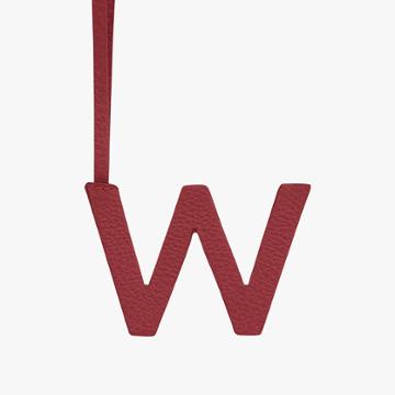 Women's Letter Charm In Ruby/nude | Size: W | Pebbled Leather By Cuyana