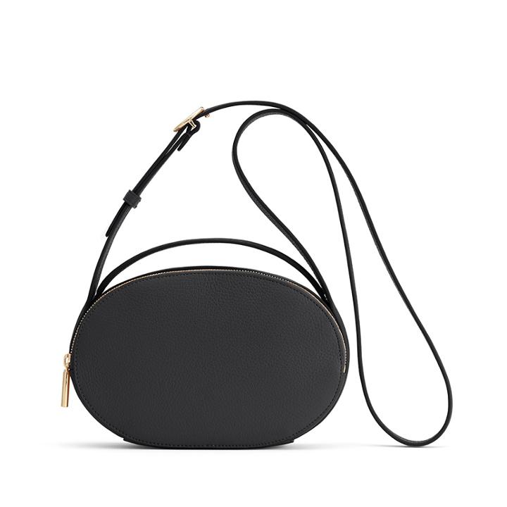 Women's Top Handle Crossbody Bag In Black | Pebbled Leather By Cuyana