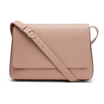 Women's Messenger Bag 13-inch In Soft Rose | Pebbled Leather By Cuyana