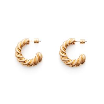 Women's Braided Hoop Earrings In Gold | 14k Gold Plated By Cuyana