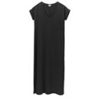 Women's V-neck Midi Dress In Black | Size: Large | Modal Cotton Blend By Cuyana