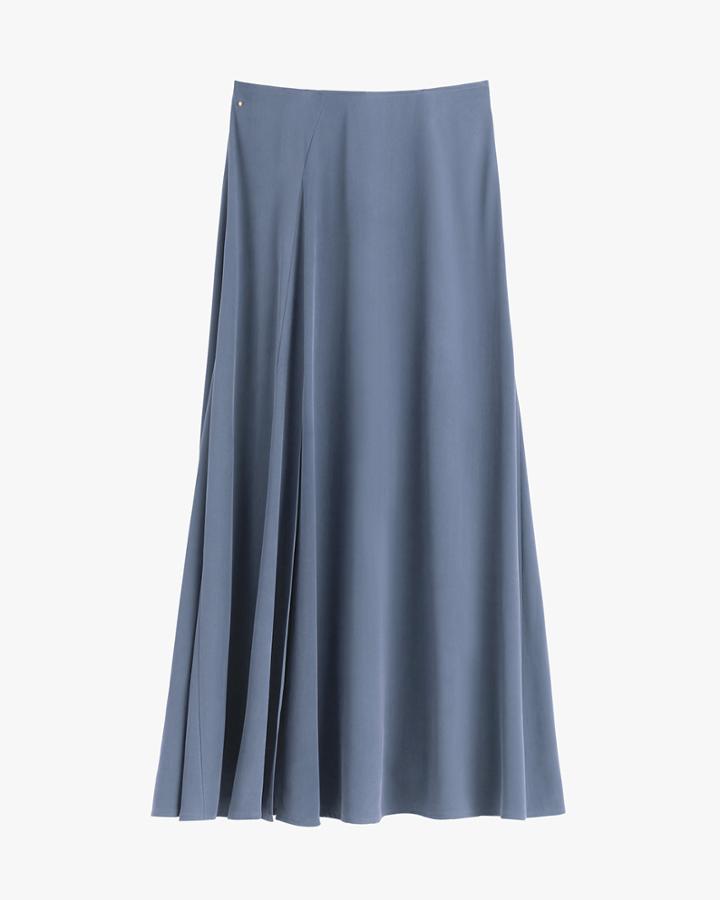 Women's Maxi Skirt In Dusk Blue | Size: Large | Washable Silk By Cuyana