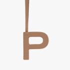 Women's Letter Charm In Cappuccino/ecru | Size: P | Pebbled Leather By Cuyana