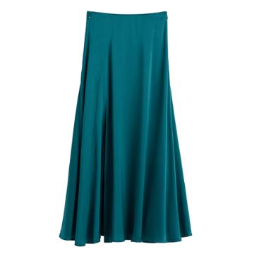 Women's Washable Charmeuse Maxi Skirt In Blue Jade | Size: Large | Washable Charmeuse Silk By Cuyana