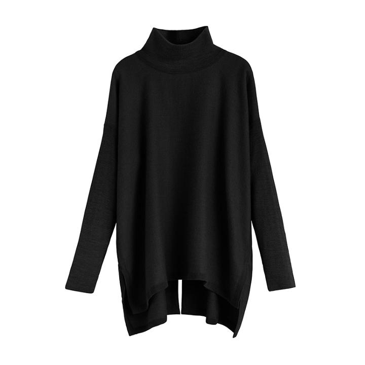 Women's Alpaca Open-back Turtleneck Sweater In Black | Size: S/m | 100% Baby Alpaca By Cuyana