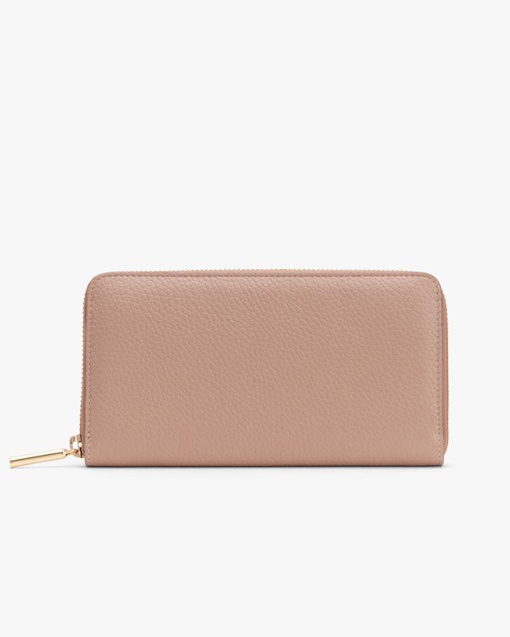 Women's Classic Zip Around Wallet In Red | Pebbled Leather By Cuyana