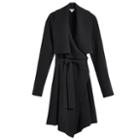 Women's Short Wrap Coat In Black | Size: Medium/large | Wool Cashmere By Cuyana