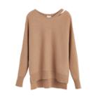 Women's Recycled Split-neck Sweater In Camel | Size: Large | Cashmere By Cuyana