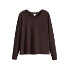 Women's French Terry Pleat-back Sweatshirt In Chocolate | Size: Large | Organic French Terry By Cuyana