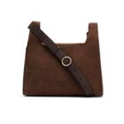 Women's Double Loop Bag In Chocolate | Suede & Smooth Leather By Cuyana