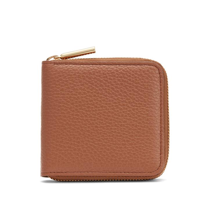 Women's Small Classic Zip Around Wallet In Caramel/blush Pink | Pebbled Leather By Cuyana