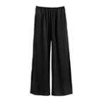 Women's Washable Charmeuse Cropped Wide-leg Pant In Black | Size: Large | Washable Charmeuse Silk By Cuyana