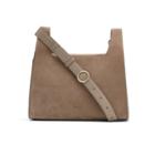 Women's Double Loop Bag In Taupe | Suede & Smooth Leather By Cuyana