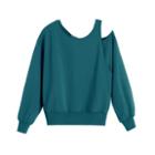 Women's French Terry Layered Sweatshirt In Deep Ocean | Size: Large | Organic French Terry By Cuyana