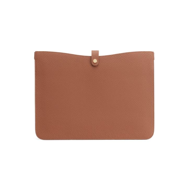 Women's System Laptop Sleeve In Caramel | Size: 13 | Pebbled Leather By Cuyana
