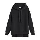 Women's Fleece Hoodie In Black | Size: Large | 100% Cotton By Cuyana