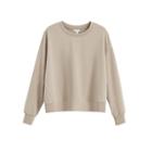 Women's Fleece Cropped Sweatshirt In Stone | Size: Large | 100% Cotton By Cuyana