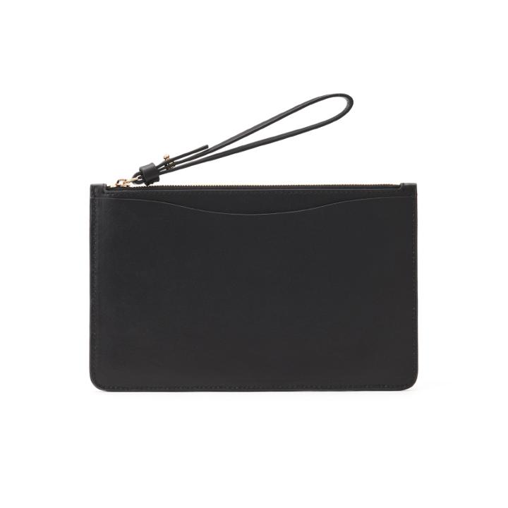 Women's Zero Waste Slim Wristlet Wallet In Black | Smooth Leather By Cuyana