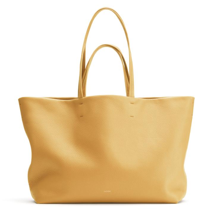 Women's Classic Easy Tote Bag In Daffodil | Size: Classic | Pebbled Leather By Cuyana