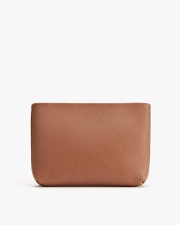 Women's Mini Zipper Pouch In Caramel | Pebbled Leather By Cuyana