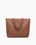 Women's Classic Zipper Tote Bag In Caramel | Pebbled Leather By Cuyana