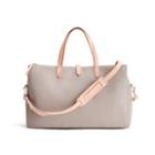 Women's Triple Zipper Weekender Bag In Soft Grey/natural | Organic Canvas/smooth Leather By Cuyana