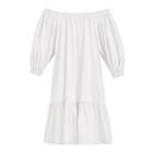 Women's Poplin Off The Shoulder Dress In White | Size: Large | Organic Cotton Blend By Cuyana
