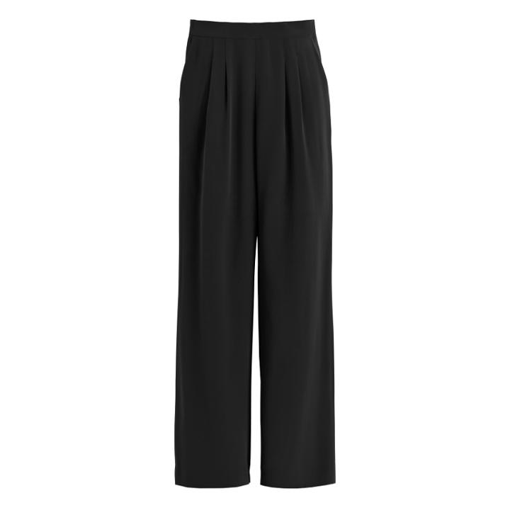 Women's Silk Wide-leg Pant In Black | Size: Large | Crepe De Chine Silk By Cuyana