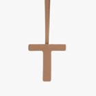 Women's Letter Charm In Cappuccino/ecru | Size: T | Pebbled Leather By Cuyana