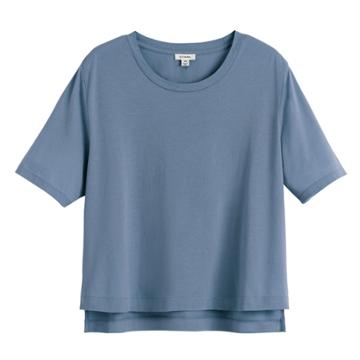 Women's Pima Cropped Tee In Dusk Blue | Size: Large | Organic Pima Cotton By Cuyana