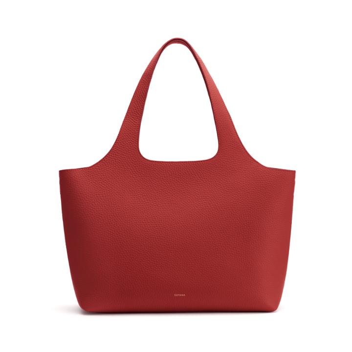 Women's System Tote Bag In Poppy | Size: 16 | Pebbled Leather By Cuyana