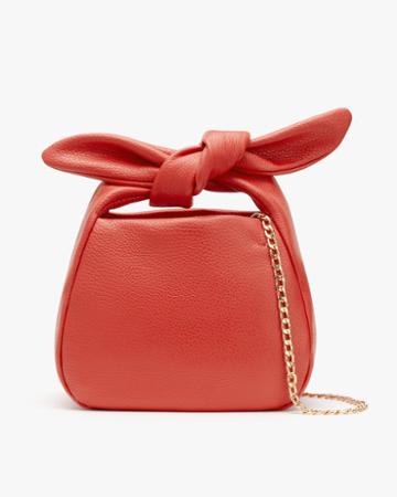 Women's Mini Bow Bag In Dark Coral | Pebbled Leather By Cuyana