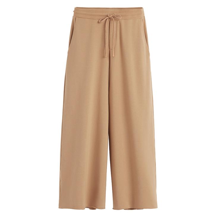Women's French Terry Wide-leg Cropped Pant In Camel | Size: Large | Organic Cotton Modal Blend By Cuyana