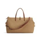 Women's Triple Zipper Weekender Bag In Sand/chestnut | Organic Canvas/smooth Leather By Cuyana
