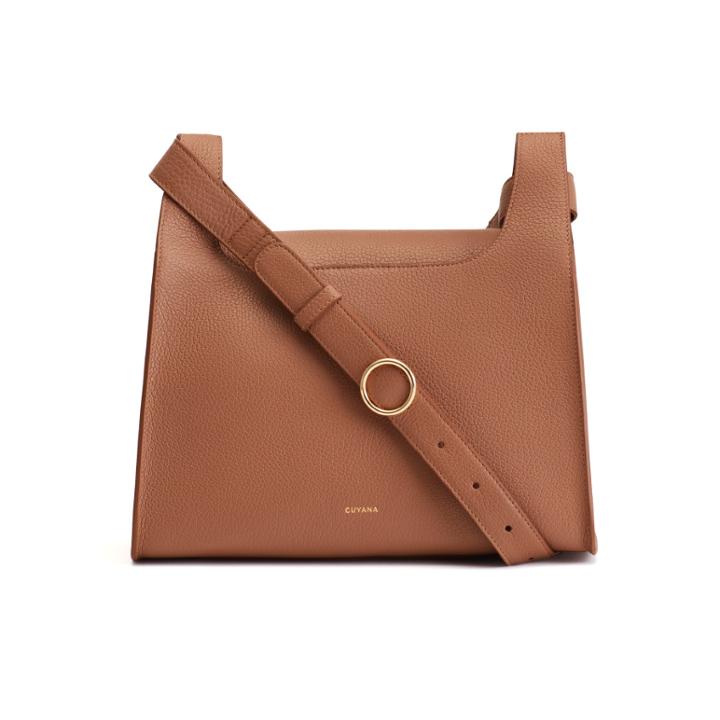 Women's Double Loop Bag In Caramel | Pebbled Leather By Cuyana
