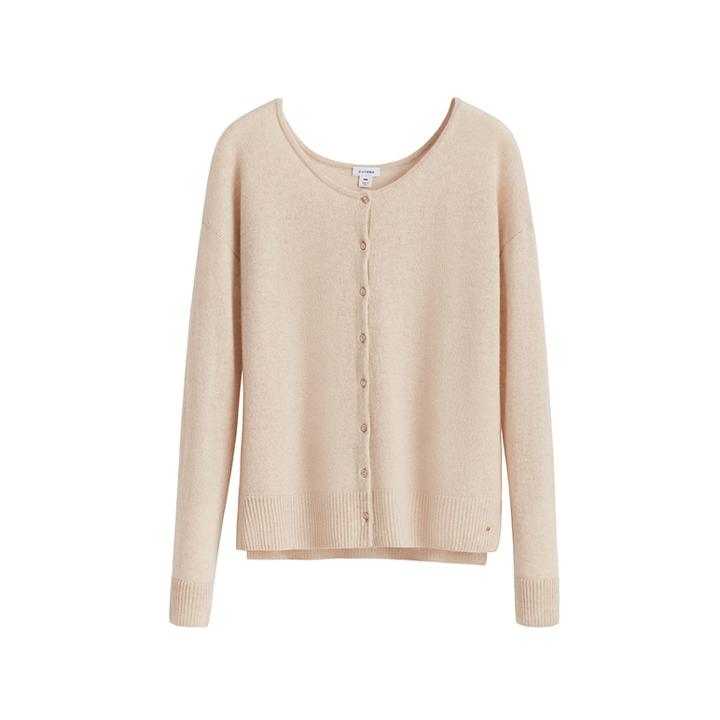 Women's Cardigan In Beige | Size: Large | Single-origin Cashmere By Cuyana